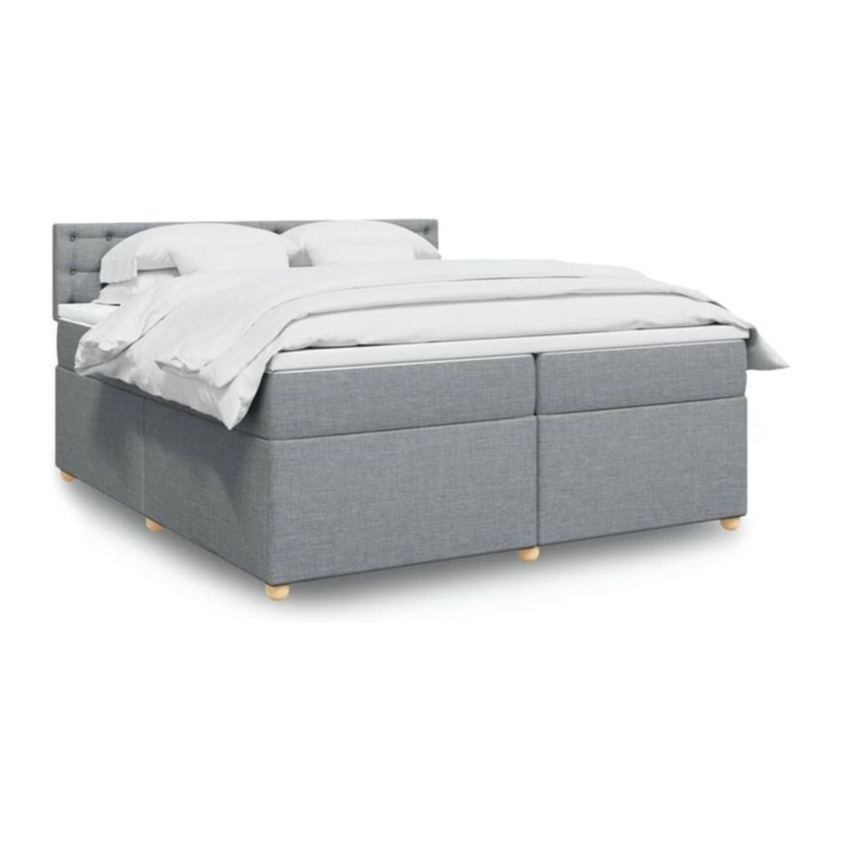 vidaxl Boxspringbett mit Matratze in Grau aus Stoff und Holzwerkstoff B/T: 200 x 200 cm - Bild 1