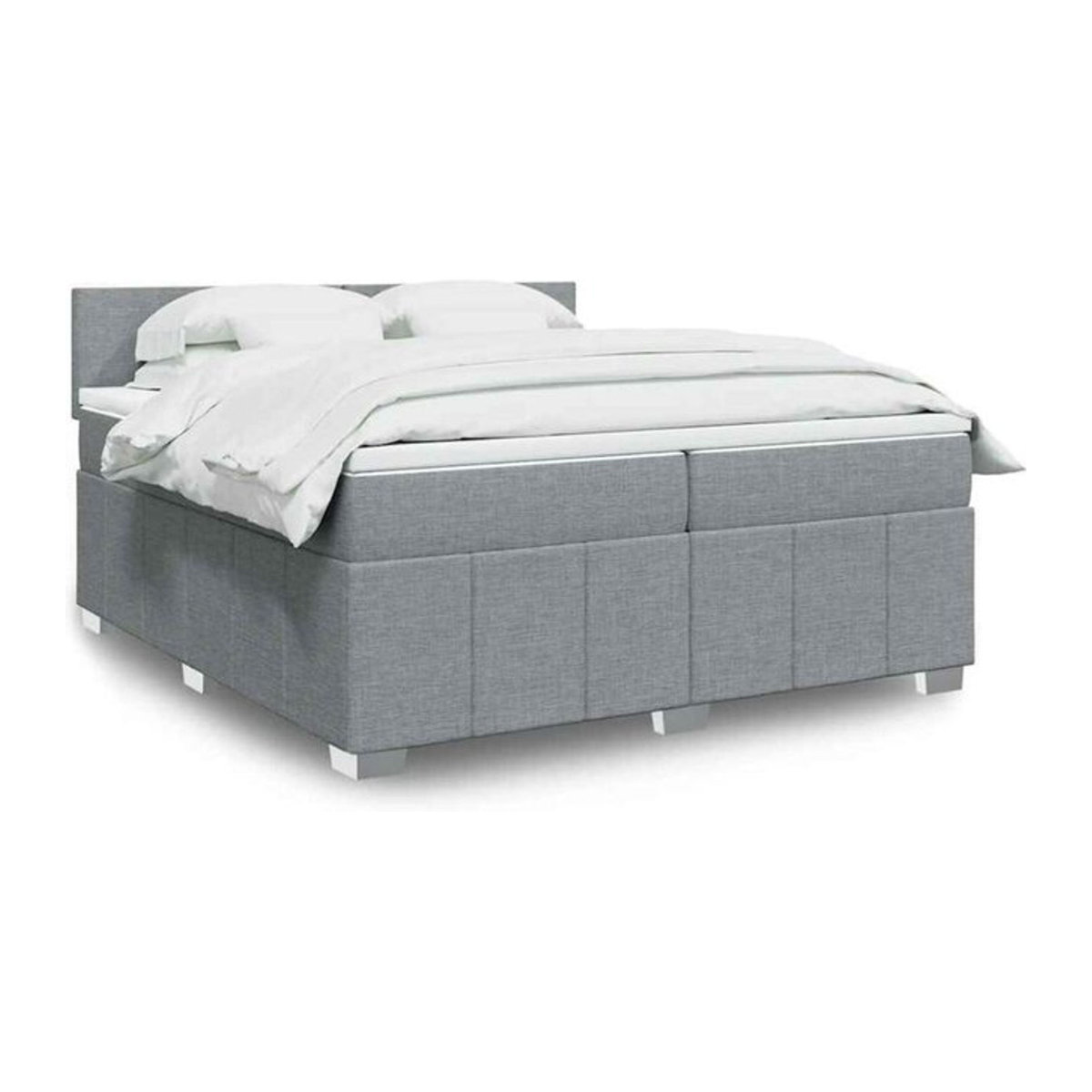 Vidaxl Boxspringbett mit Matratze in Grau aus Stoff und Holzwerkstoff B/T: 200 x 200 cm - Bild 1