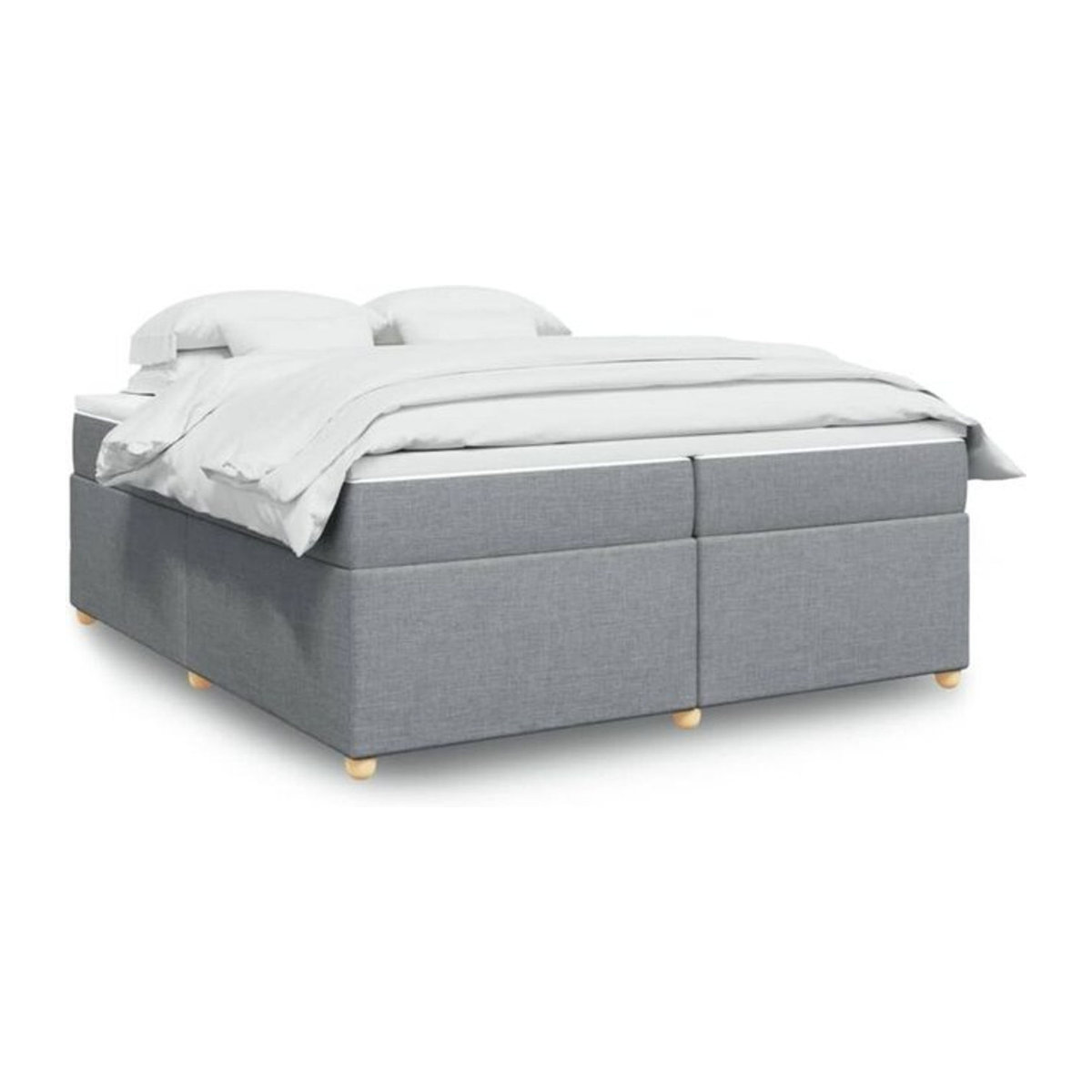 Vidaxl Boxspringbett mit Matratze in Grau aus Stoff und Holzwerkstoff, B/T: 200 x 200 cm - Bild 1