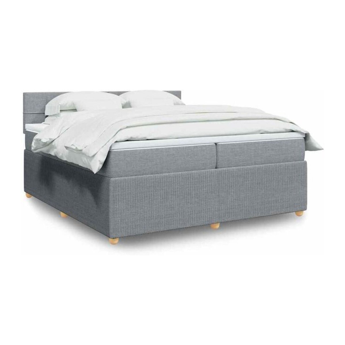 Vidaxl Boxspringbett mit Matratze in Grau aus Stoff und Holzwerkstoff B/T: 200 x 200 cm - Bild 1