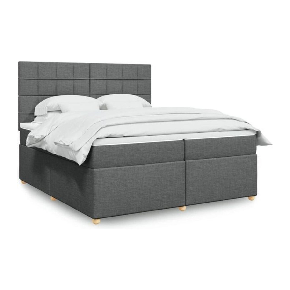 vidaxl Boxspringbett mit Matratze in Grau aus Stoff und Holzwerkstoff B/T: 200 x 200 x 150,5 cm - Bild 1