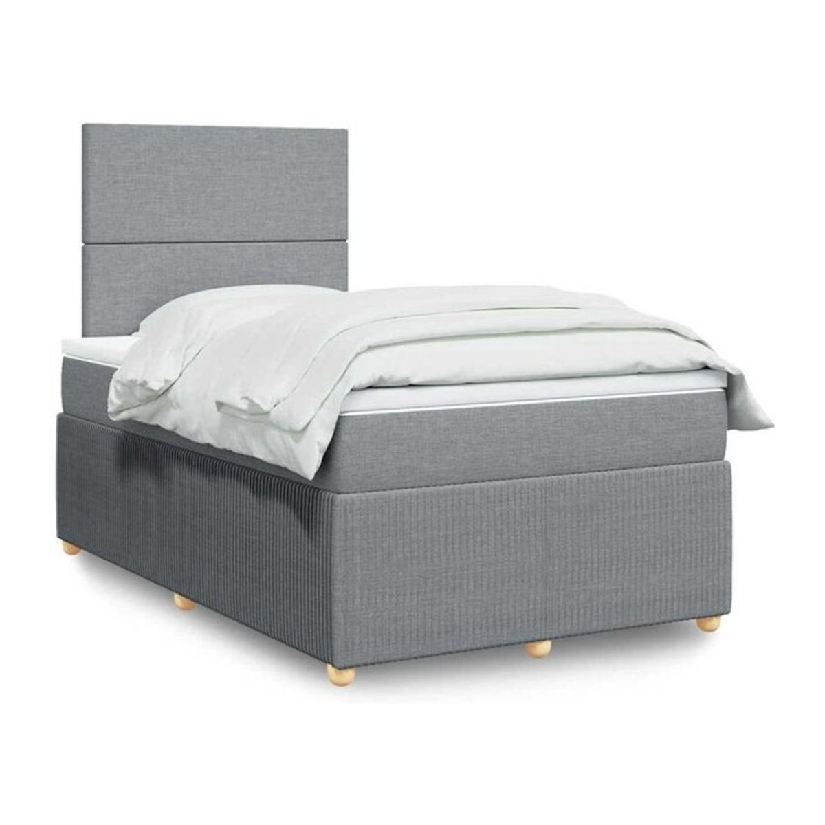 Vidaxl Boxspringbett mit Matratze in Grau aus Stoff und Holzwerkstoff B/T/H: 120 x 190 cm - Bild 1