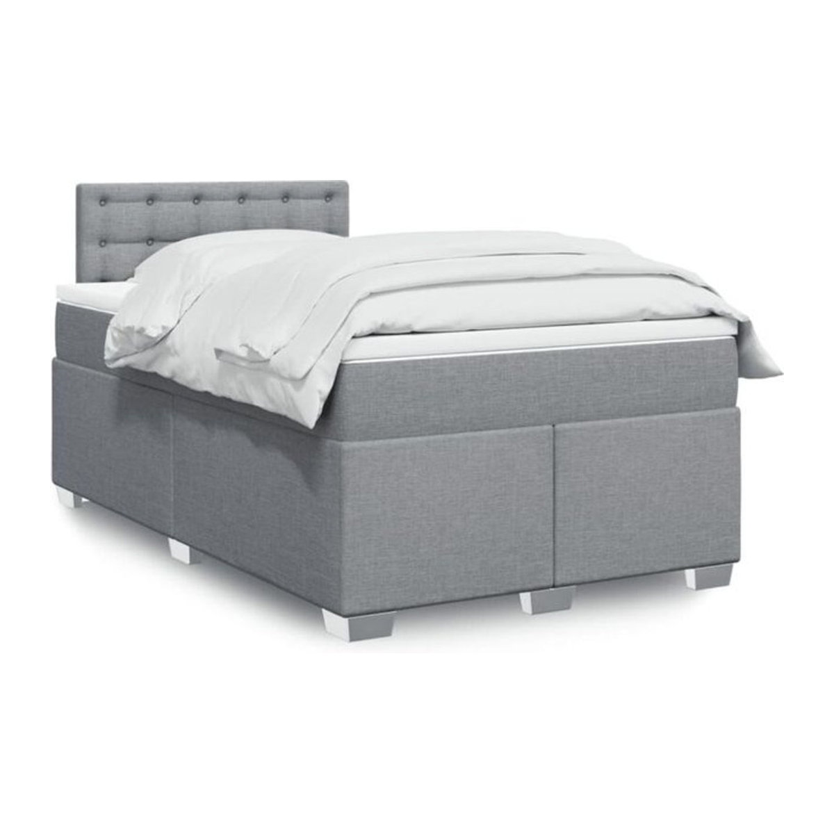 Vidaxl Boxspringbett mit Matratze in Grau aus Stoff und Holzwerkstoff B/T/H: 120 x 190 x 100,5 cm - Bild 1