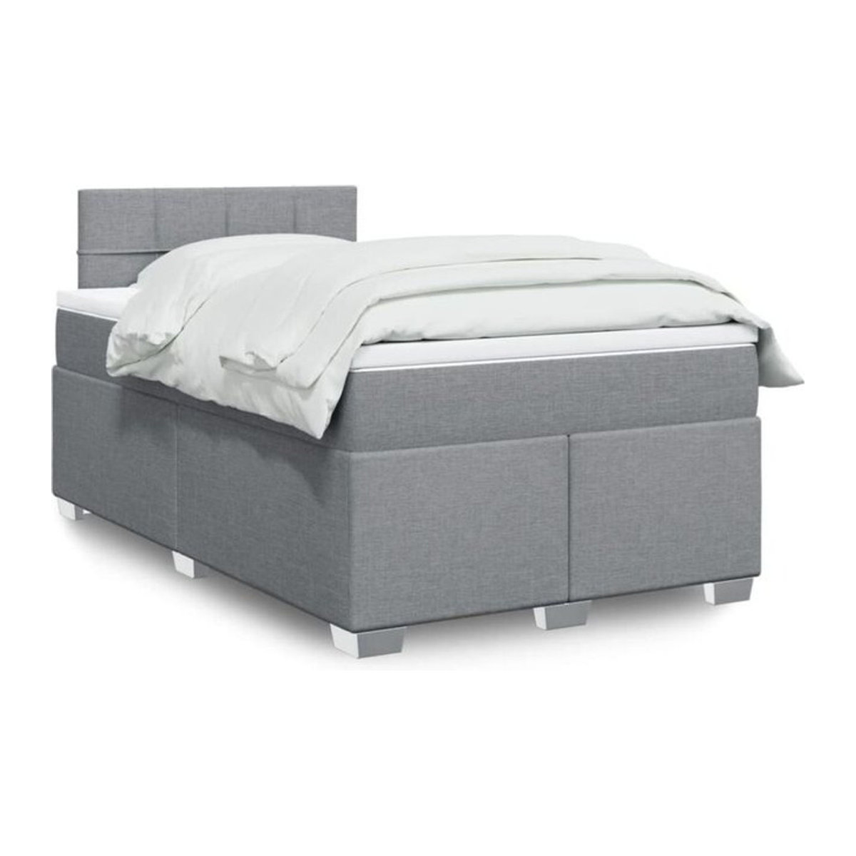 vidaxl Boxspringbett mit Matratze in Grau aus Stoff und Holzwerkstoff B/T/H: 120 x 190 x 100,5 cm - Bild 1