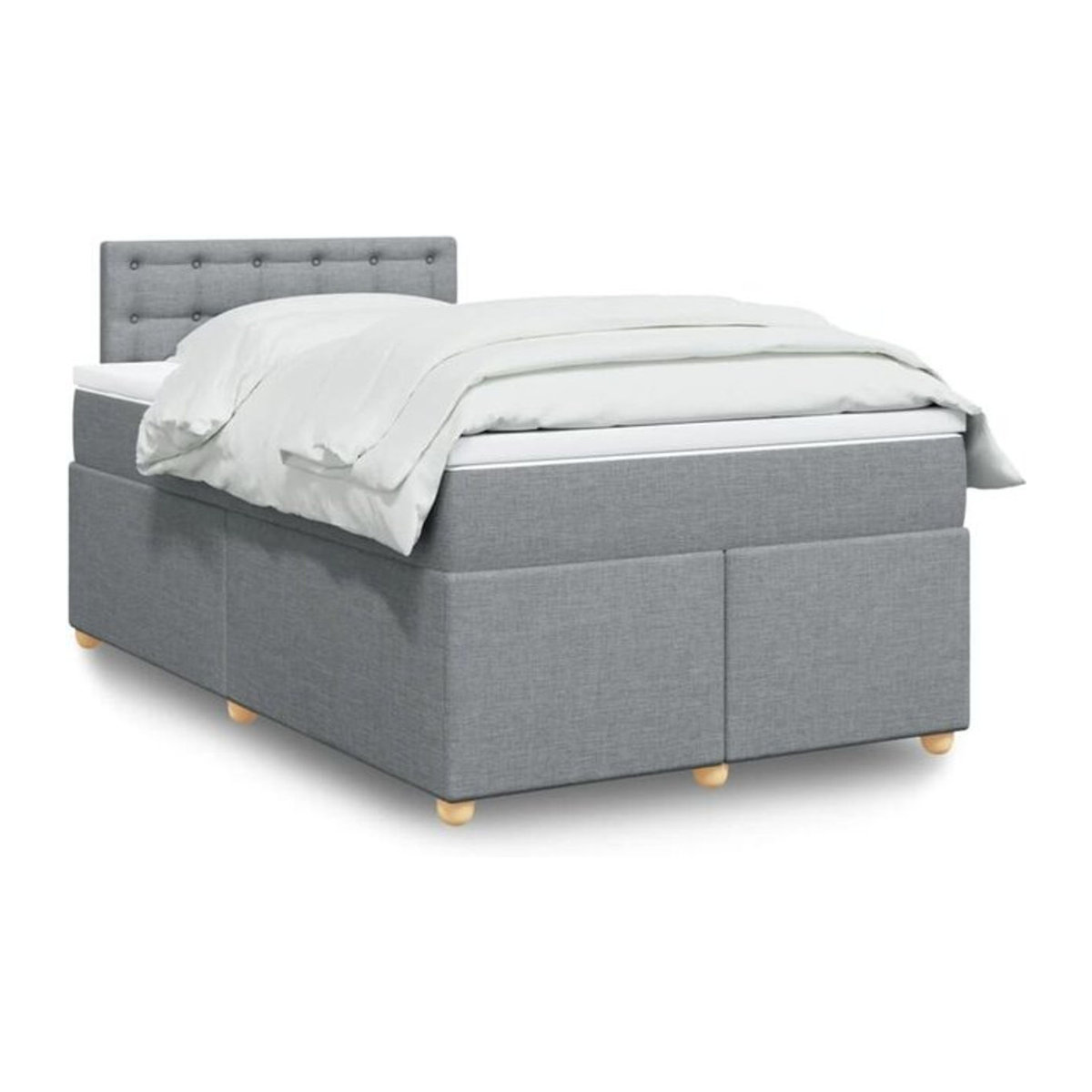 Vidaxl Boxspringbett mit Matratze in Grau aus Stoff und Holzwerkstoff B/T/H: 120 x 200 cm - Bild 1