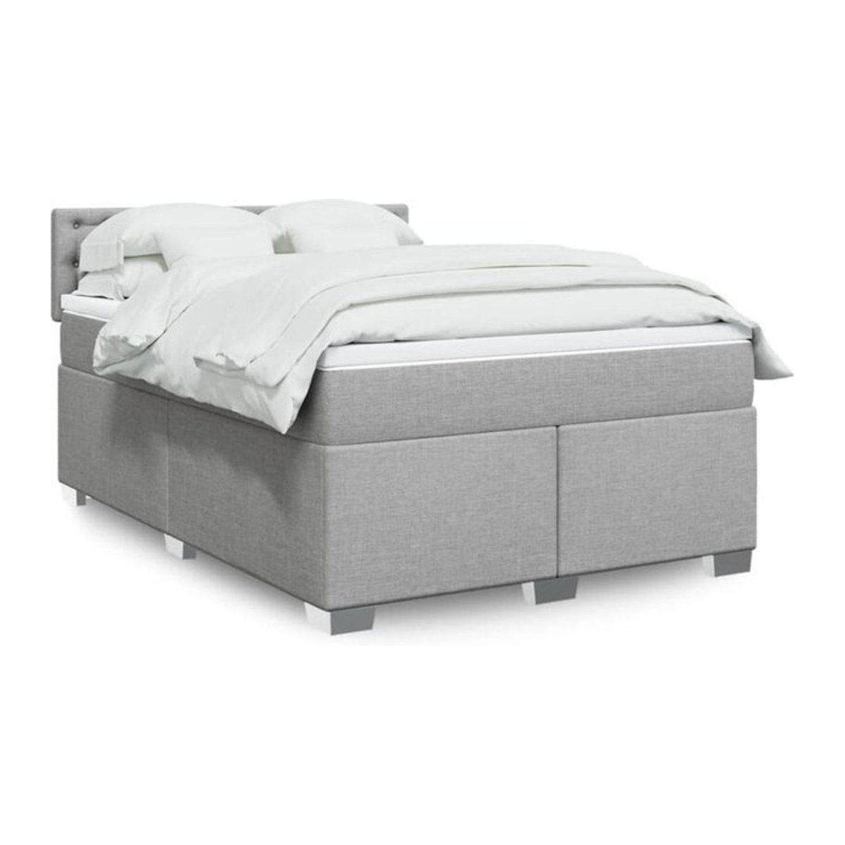 Vidaxl Boxspringbett mit Matratze in Grau aus Stoff und Holzwerkstoff, B/T/H: 140 x 190 cm - Bild 1