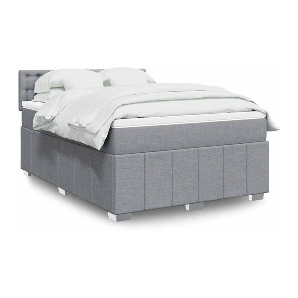 Vidaxl Boxspringbett mit Matratze in Grau aus Stoff und Holzwerkstoff, B/T/H: 140 x 200 cm - Bild 1