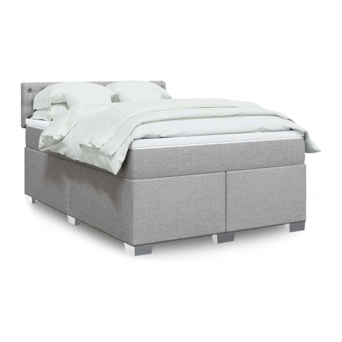 Vidaxl Boxspringbett mit Matratze in Grau aus Stoff und Holzwerkstoff B/T/H: 140 x 200 cm - Bild 1
