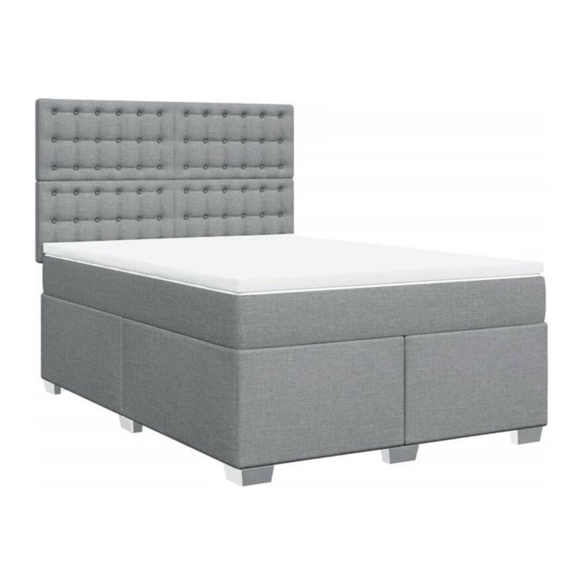 Vidaxl Boxspringbett mit Matratze in Grau aus Stoff und Holzwerkstoff B/T/H: 140 x 200 cm - Bild 1