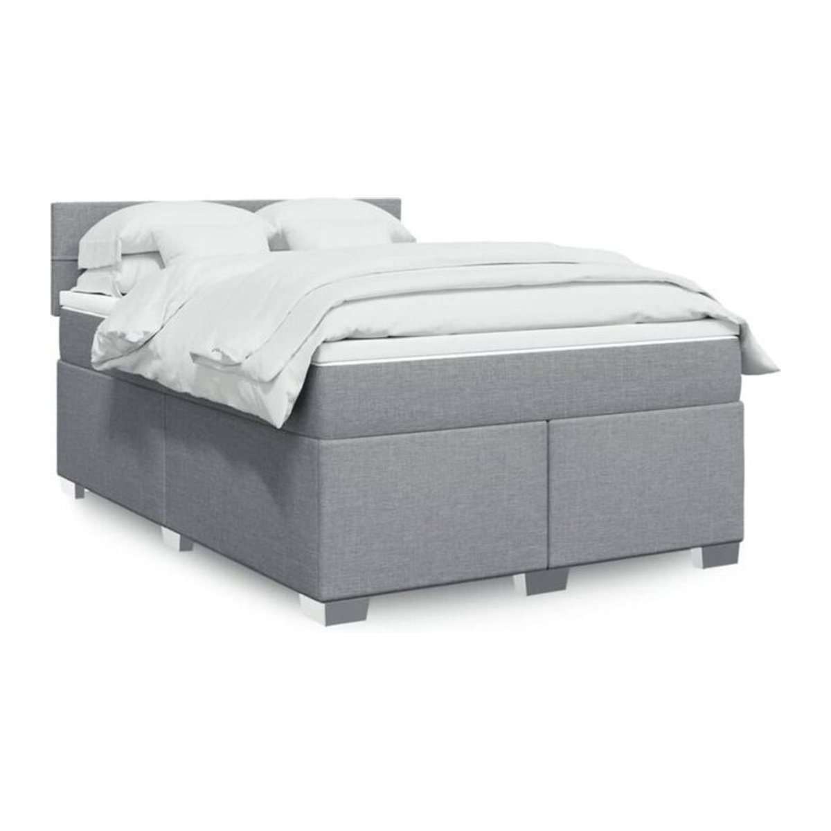 Vidaxl Boxspringbett mit Matratze in Grau aus Stoff und Holzwerkstoff B/T/H: 140 x 200 cm - Bild 1