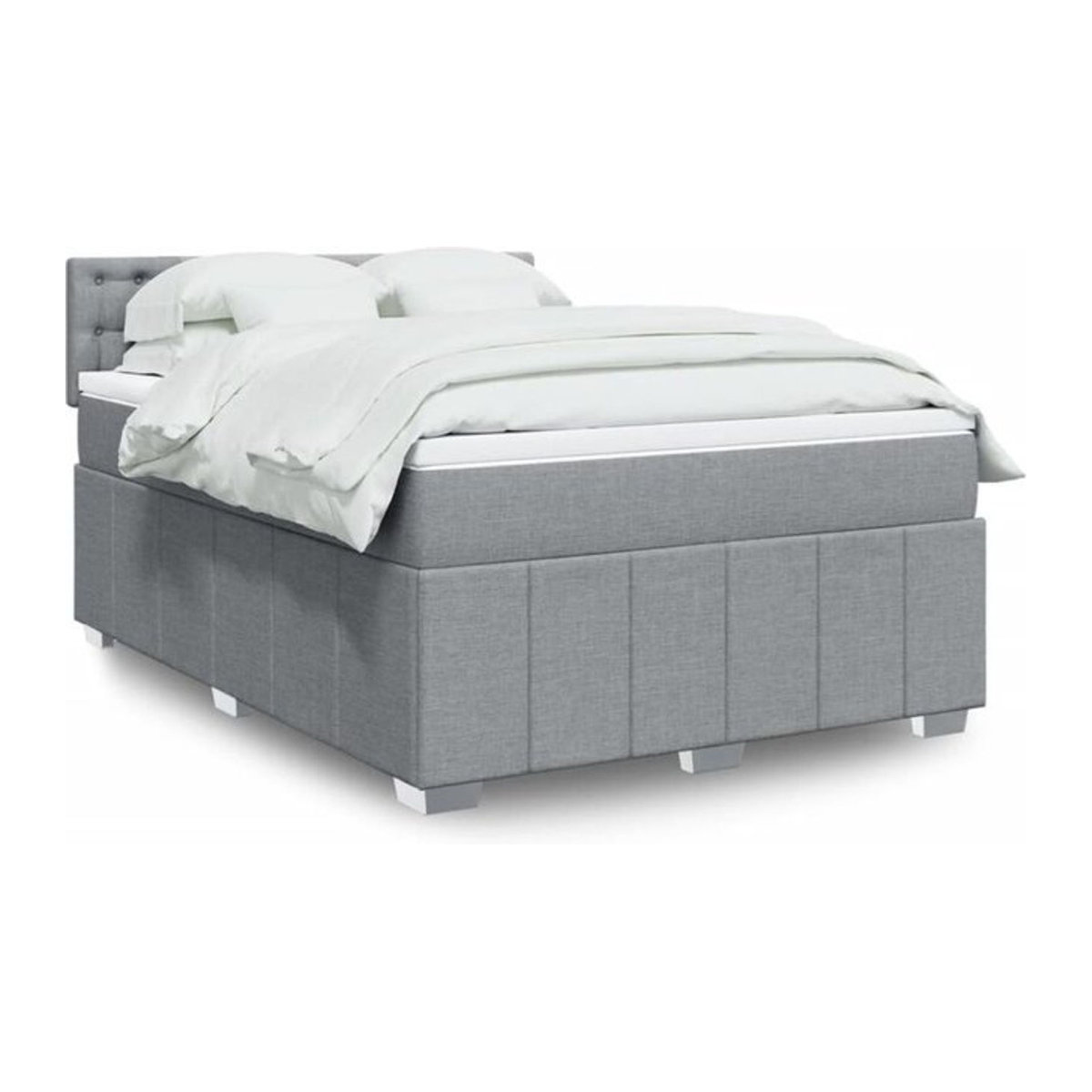 Vidaxl Boxspringbett mit Matratze in Grau aus Stoff und Holzwerkstoff, B/T/H: 140 x 200 cm - Bild 1