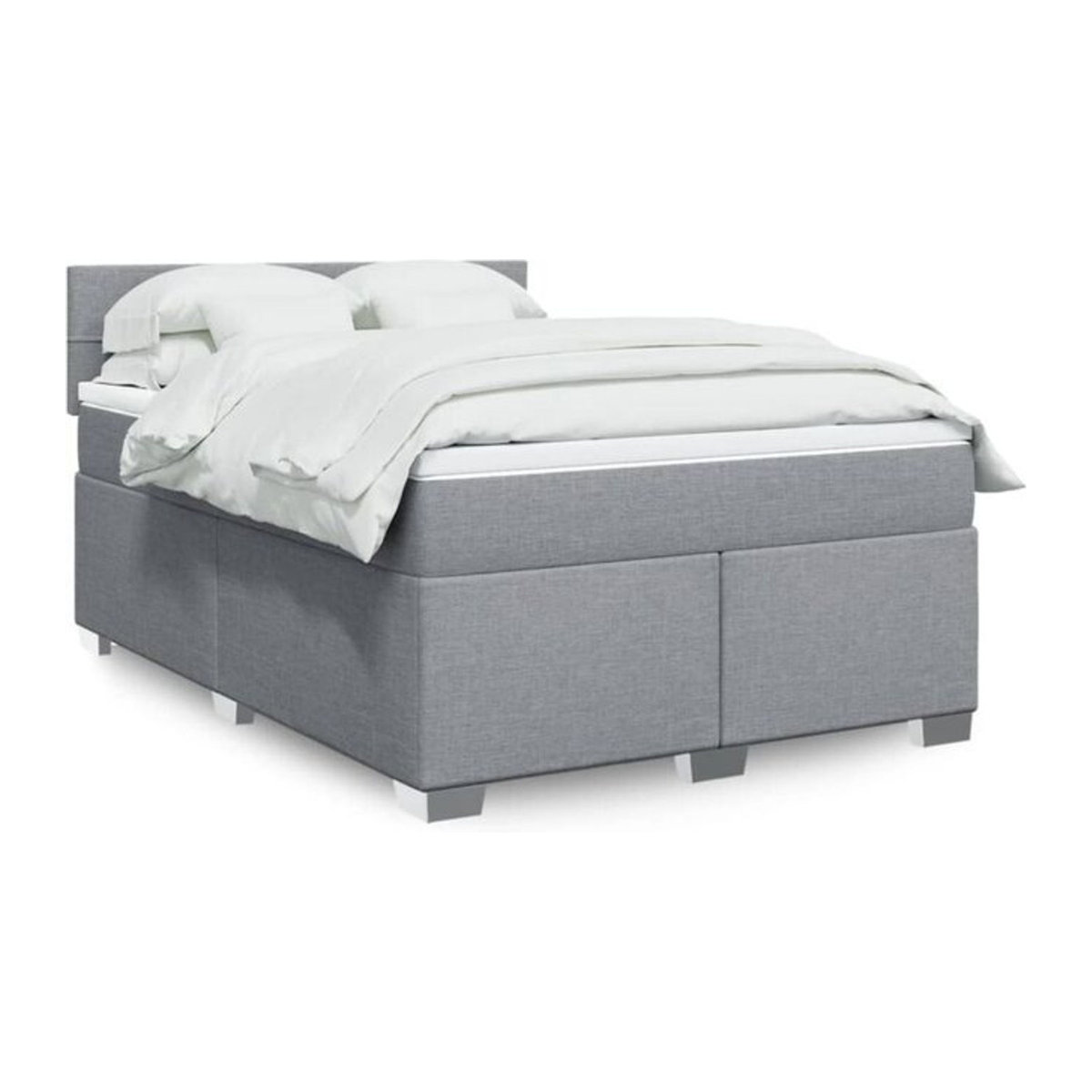 Vidaxl Boxspringbett mit Matratze in Grau aus Stoff und Holzwerkstoff, B/T/H: 160 x 200 x 100,5 cm - Bild 1