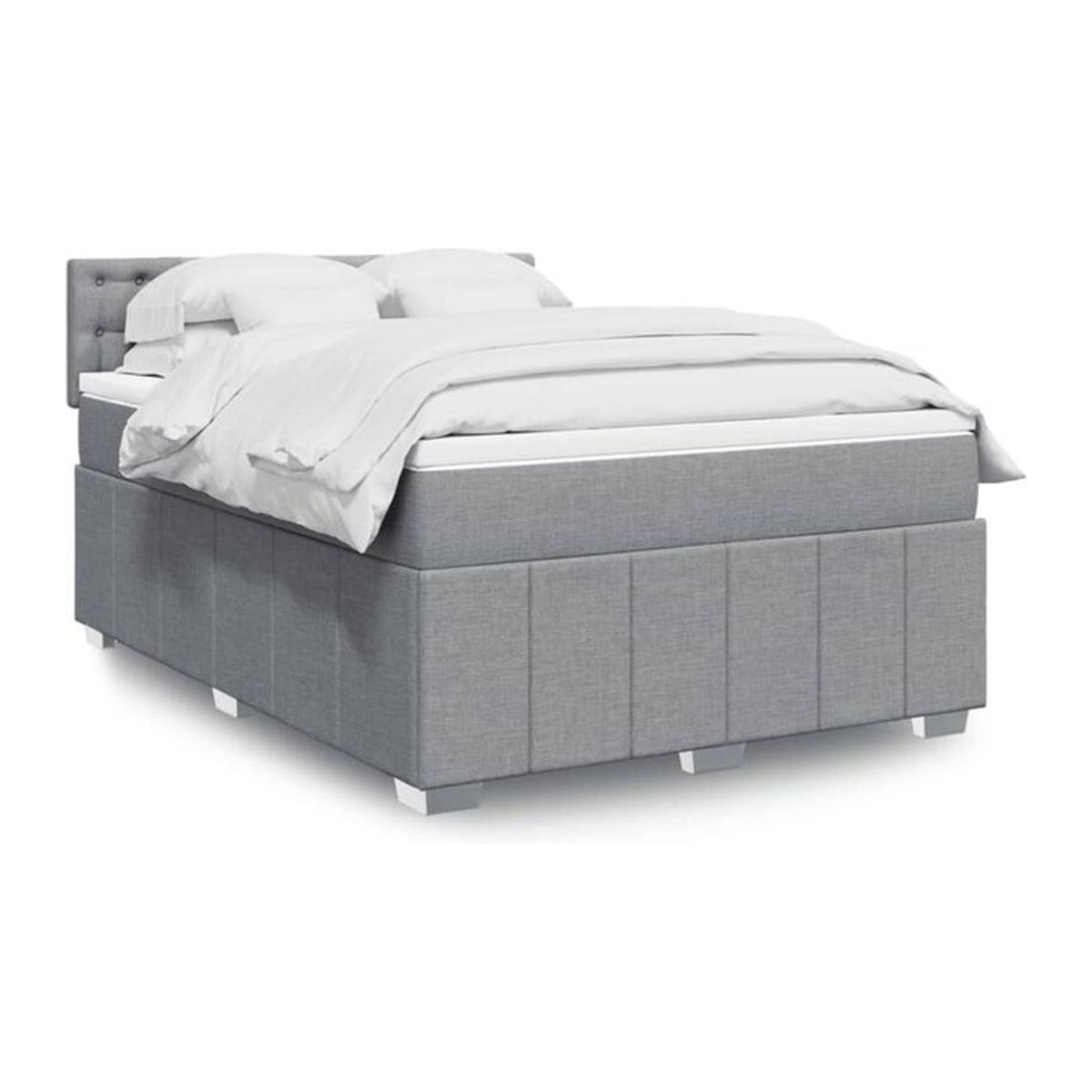 Vidaxl Boxspringbett mit Matratze in Grau aus Stoff und Holzwerkstoff B/T/H: 160 x 200 x 100,5 cm - Bild 1