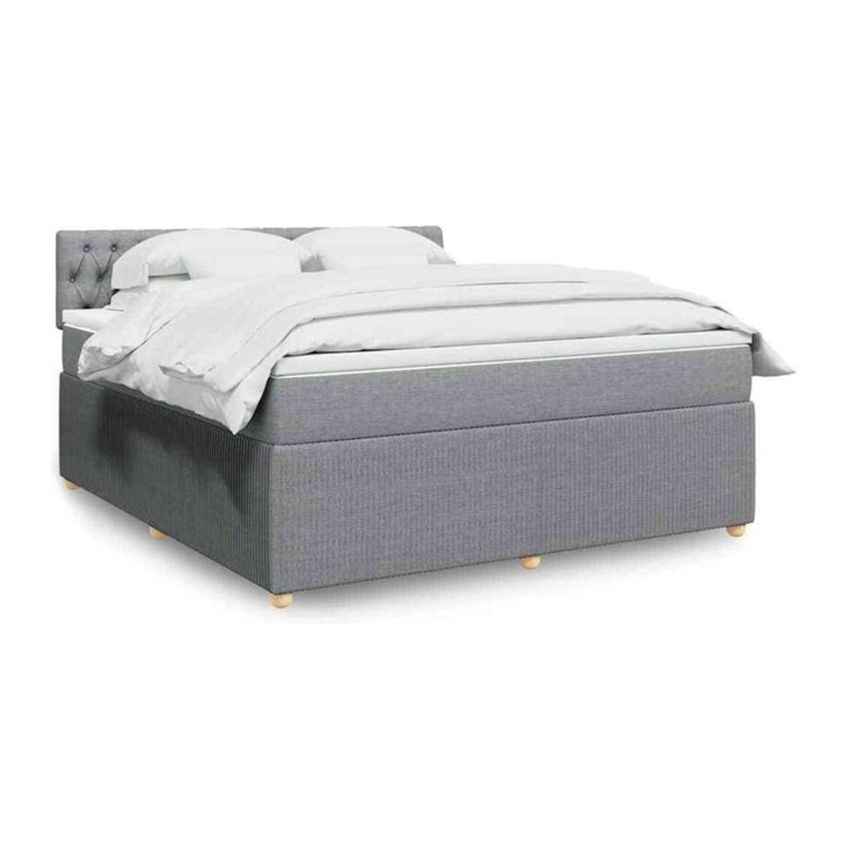 Vidaxl Boxspringbett mit Matratze in Grau aus Stoff und Holzwerkstoff B/T/H: 180 x 200 x 100,5 cm - Bild 1