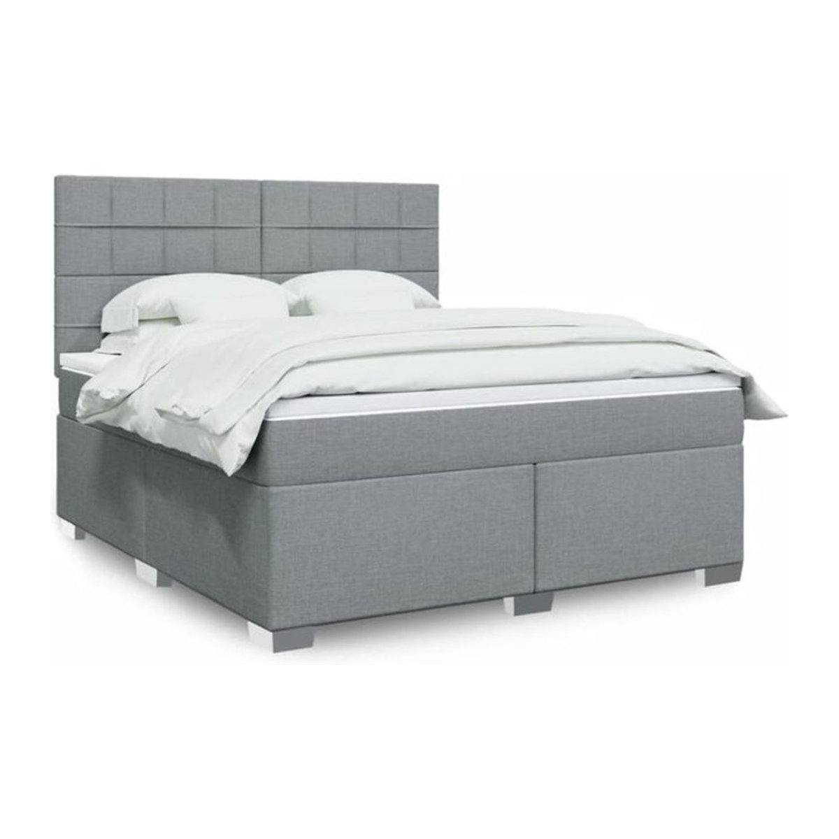 Vidaxl Boxspringbett mit Matratze in Grau aus Stoff und Holzwerkstoff B/T/H: 180 x 200 x 140,5 cm - Bild 1