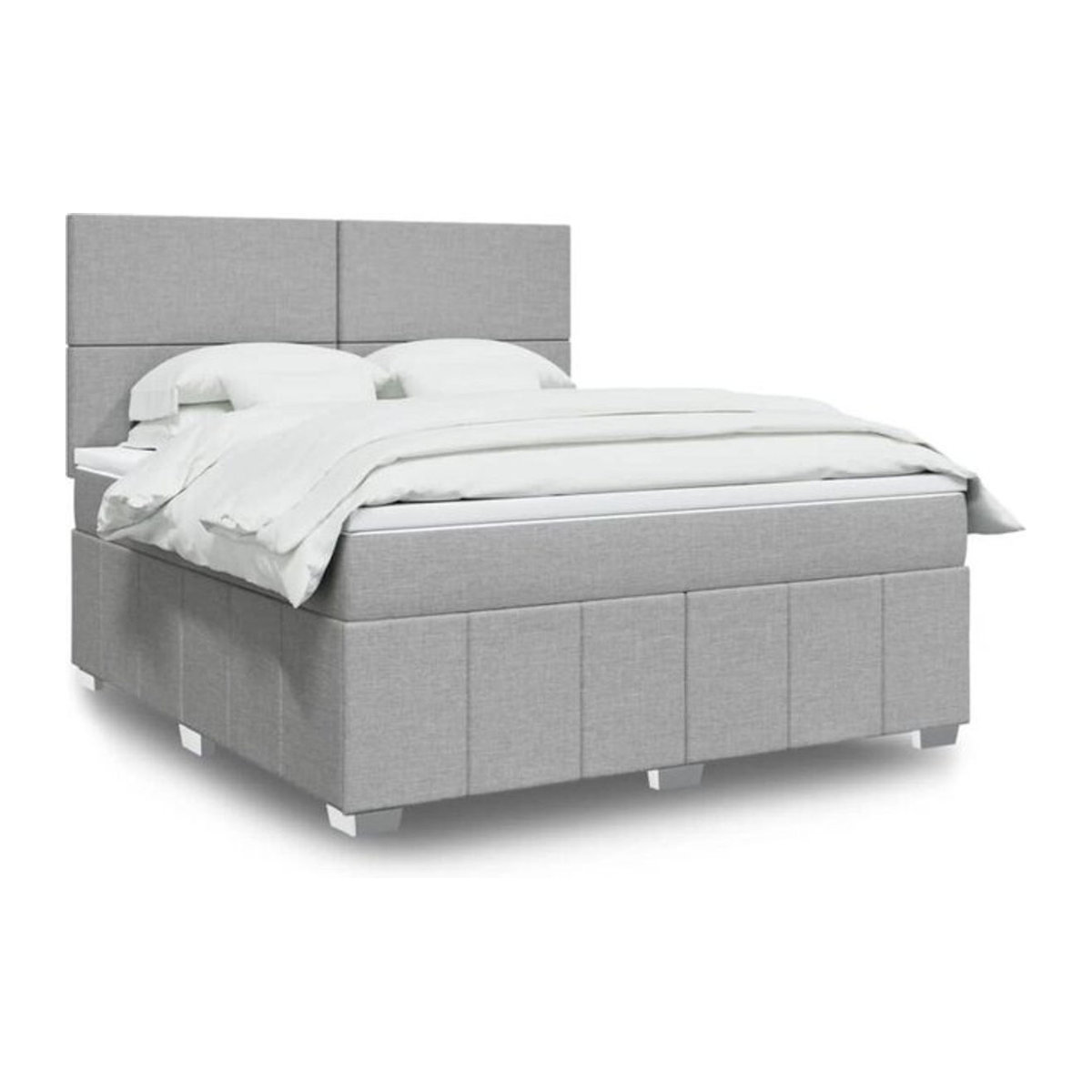 Vidaxl Boxspringbett mit Matratze in Grau aus Stoff und Holzwerkstoff B/T/H: 180 x 200 x 150,5 cm - Bild 1