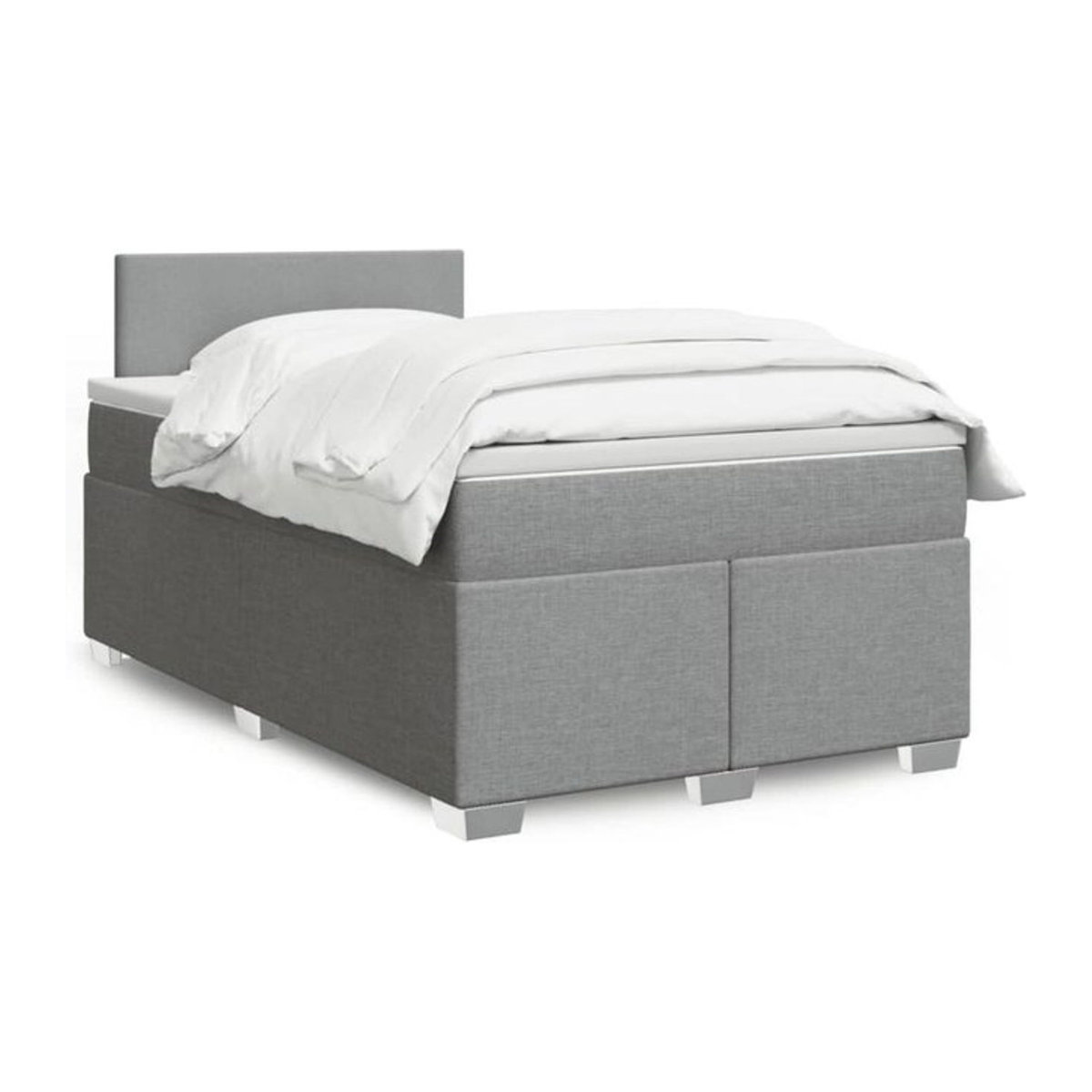 vidaxl Boxspringbett mit Matratze in Grau aus Stoff und Holzwerkstoff B/T/H: 190 x 120 x 100,5 cm - Bild 1