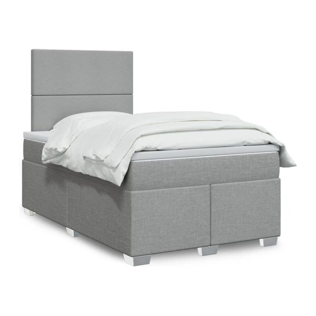 Vidaxl Boxspringbett mit Matratze in Grau aus Stoff und Holzwerkstoff, B/T/H: 190 x 120 x 150,5 cm - Bild 1