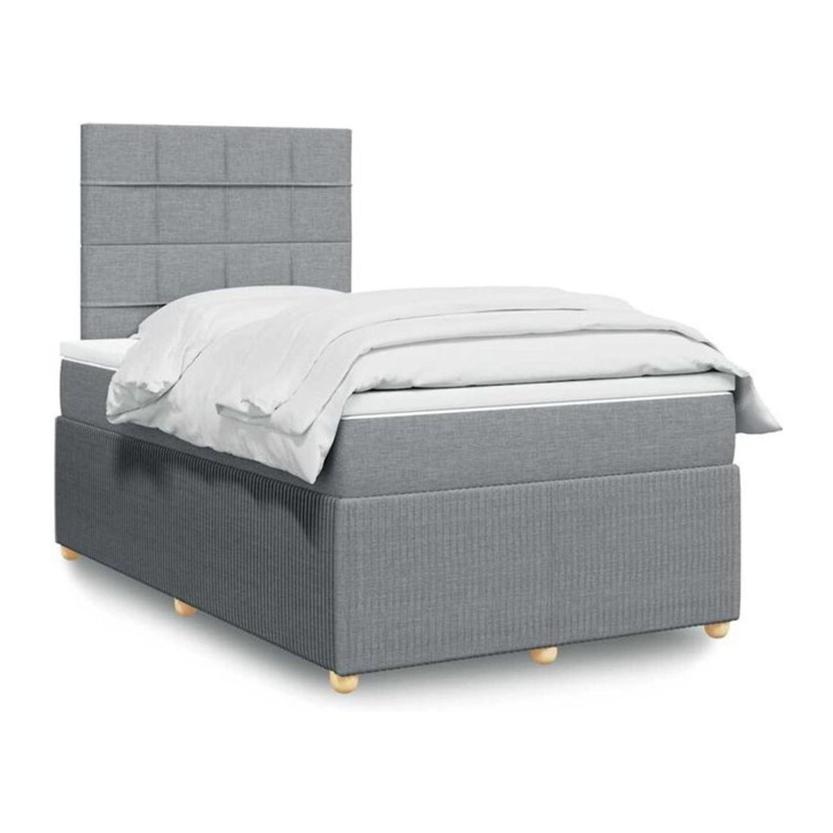VIDAXL Boxspringbett mit Matratze in Grau aus Stoff und Holzwerkstoff, B/T/H: 190 x 120 x 150,5 cm - Bild 1