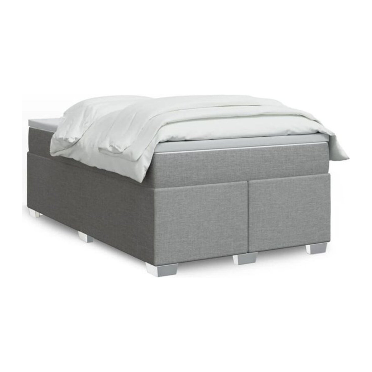 vidaxl Boxspringbett mit Matratze in Grau aus Stoff und Holzwerkstoff, B/T/H: 190 x 120 x 46 cm - Bild 1