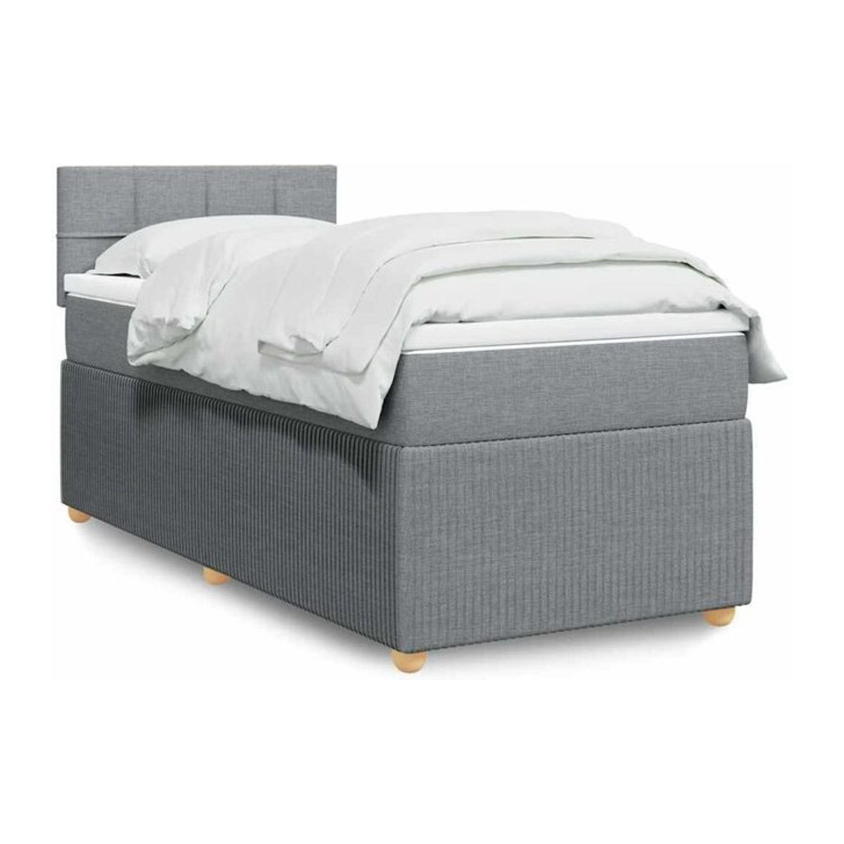 Vidaxl Boxspringbett mit Matratze in Grau aus Stoff und Holzwerkstoff, B/T/H: 200 x 100 x 100,5 cm - Bild 1