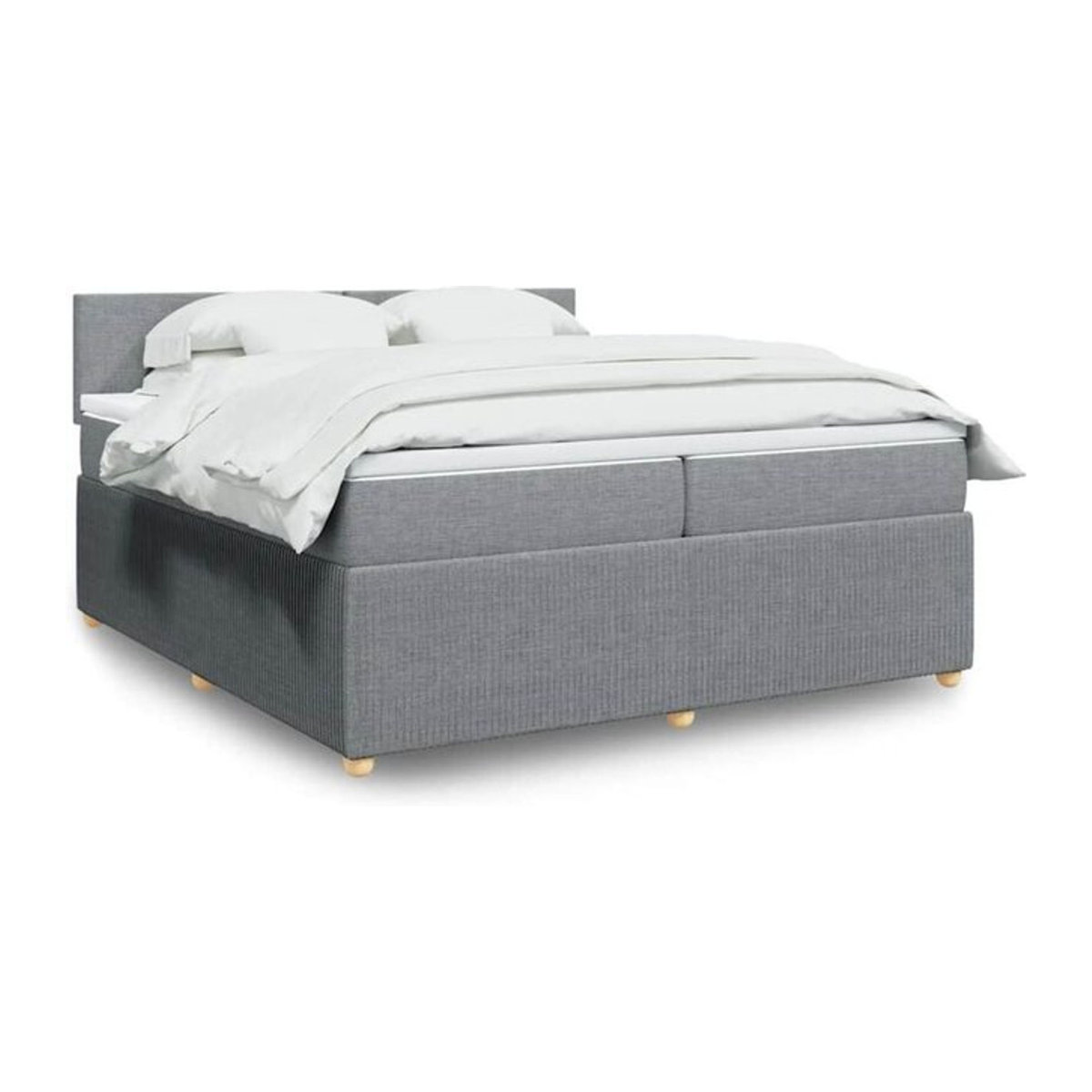 Vidaxl Boxspringbett mit Matratze in Grau aus Stoff und Holzwerkstoff B/T/H: 200 x 200 x 100,5 cm - Bild 1