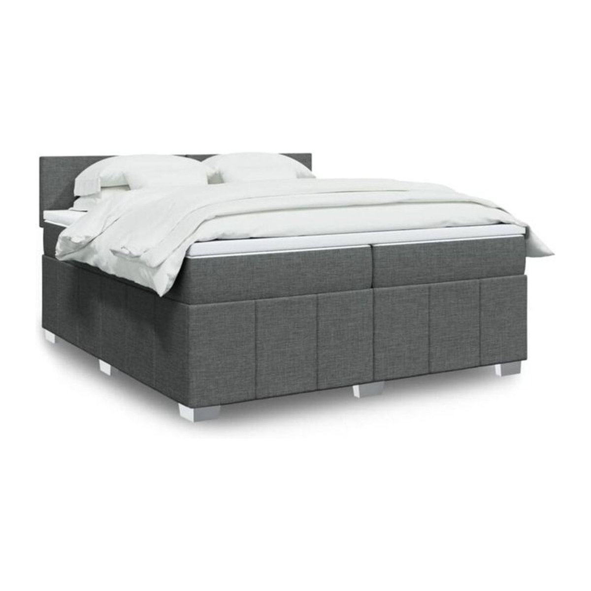 Vidaxl Boxspringbett mit Matratze in Grau aus Stoff und Holzwerkstoff B/T/H: 200 x 200 x 100,5 cm - Bild 1