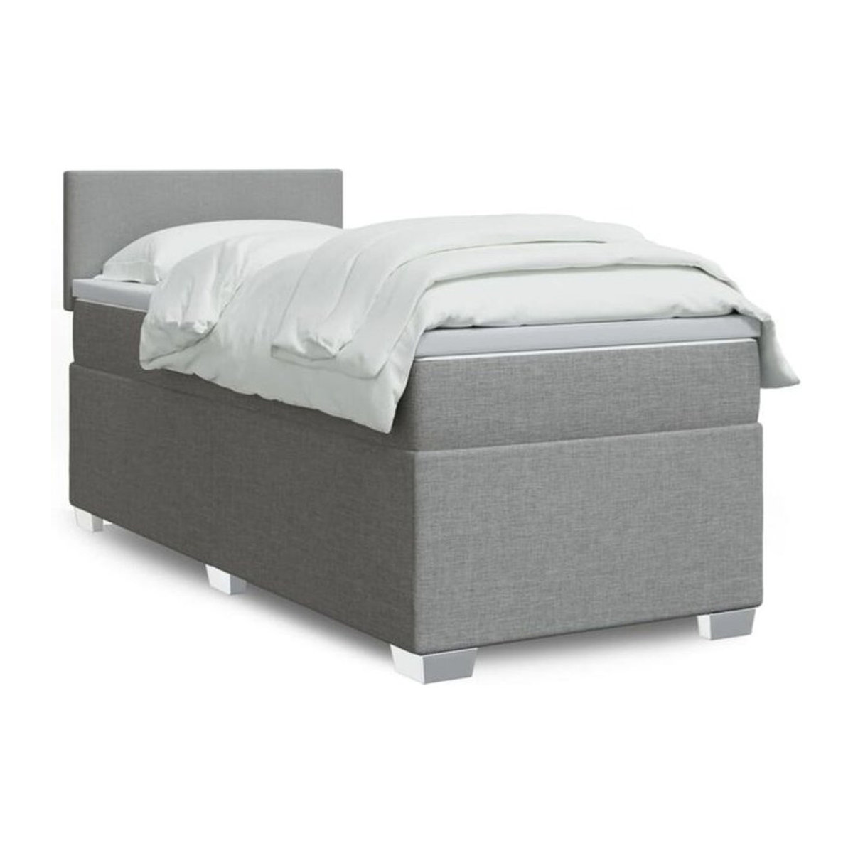 vidaxl Boxspringbett mit Matratze in Grau aus Stoff und Holzwerkstoff, B/T/H: 80 x 200 x 100,5 cm - Bild 1