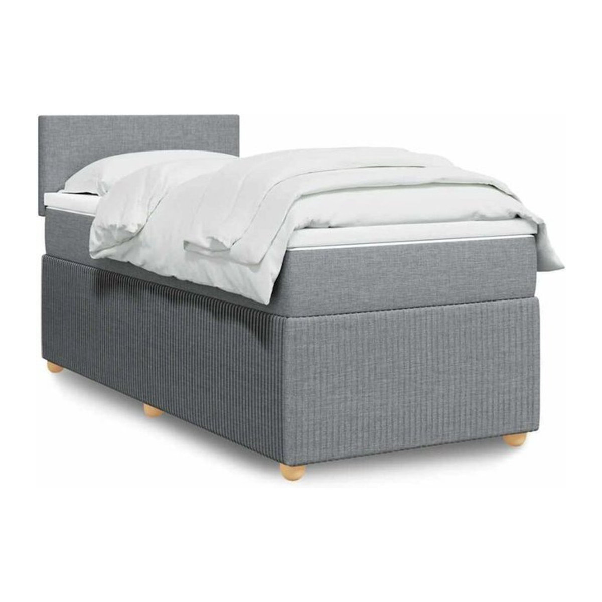 vidaxl Boxspringbett mit Matratze in Grau aus Stoff und Holzwerkstoff B/T/H: 80 x 200 x 100,5 cm - Bild 1