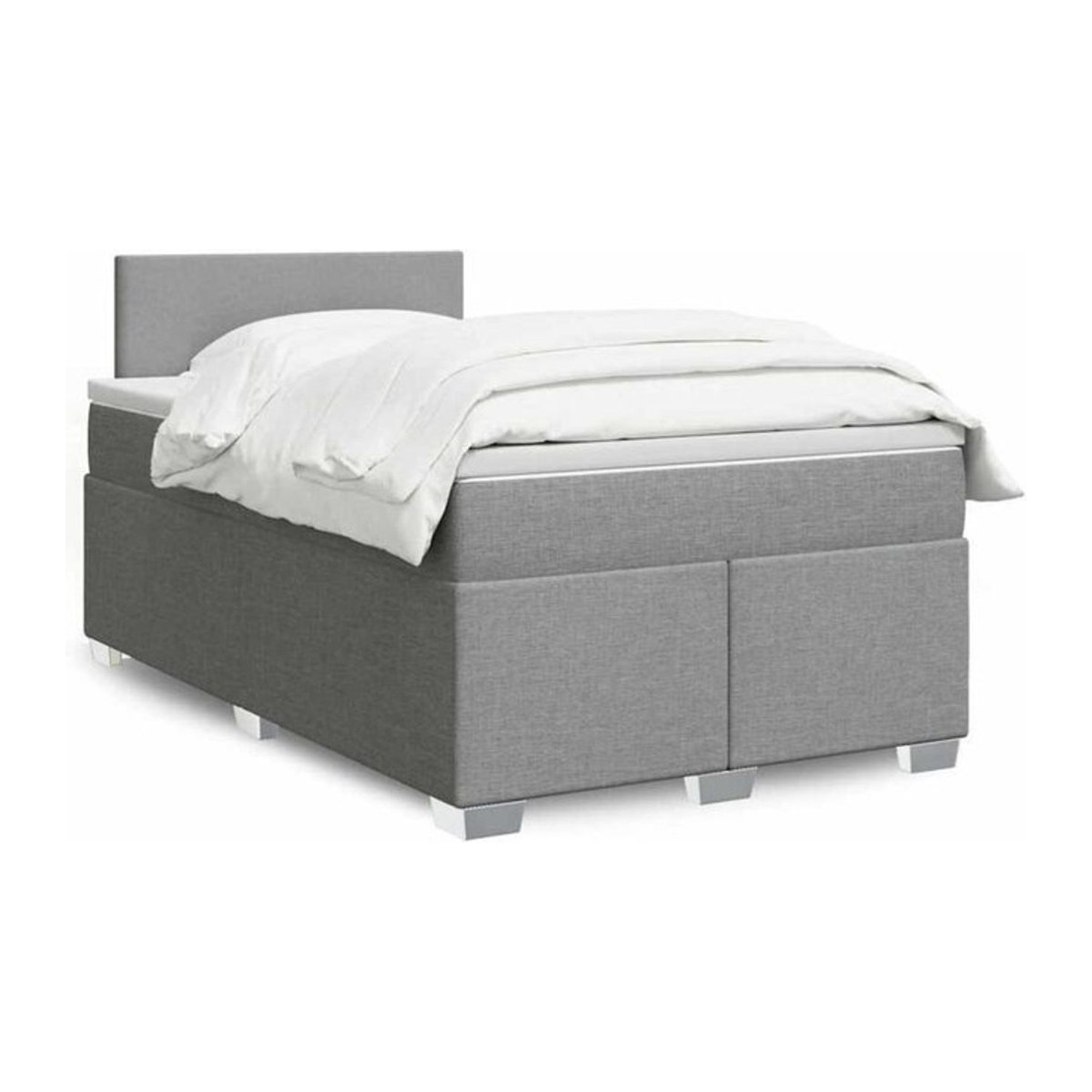 vidaxl Boxspringbett mit Matratze in Grau aus Stoff und Kiefer, B/T/H: 190 x 120 x 100,5 cm - Bild 1