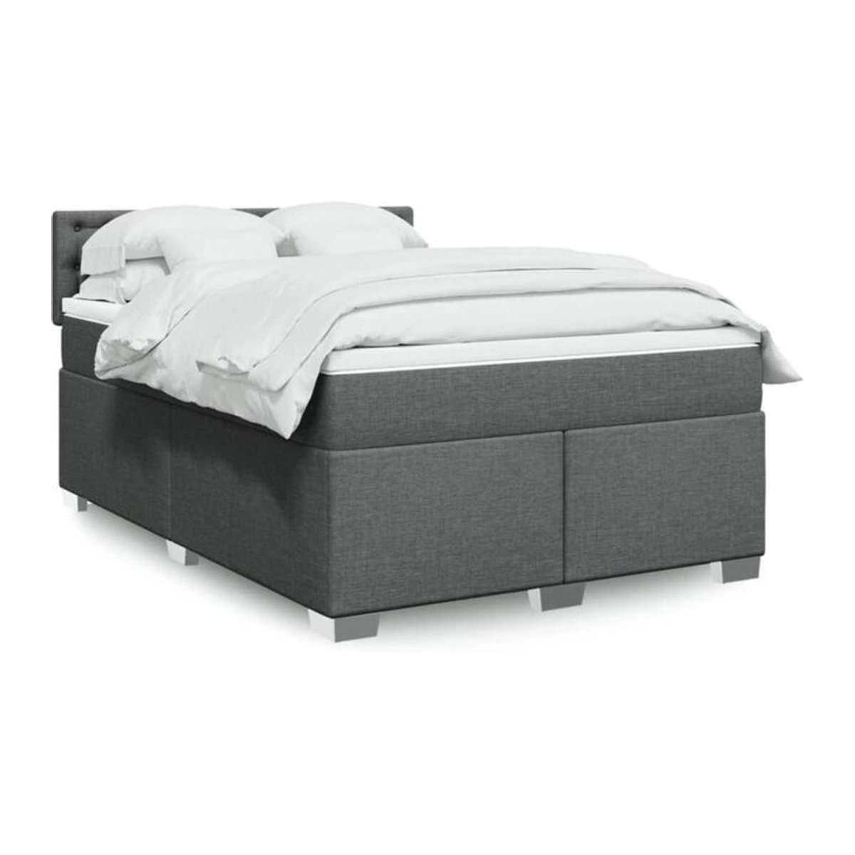 Vidaxl Boxspringbett mit Matratze in Grau aus Stoff und Kiefer Massivholz B/T/H: 160 x 200 x 100,5 cm - Bild 1