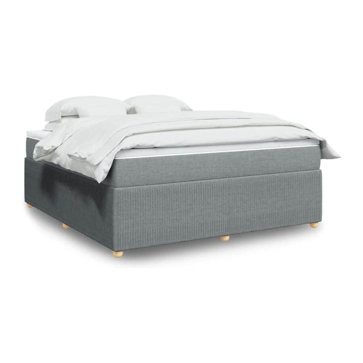 vidaxl Boxspringbett mit Matratze in Grau aus Stoff und Massivholz, B/T: 180 x 200 cm - Bild 1