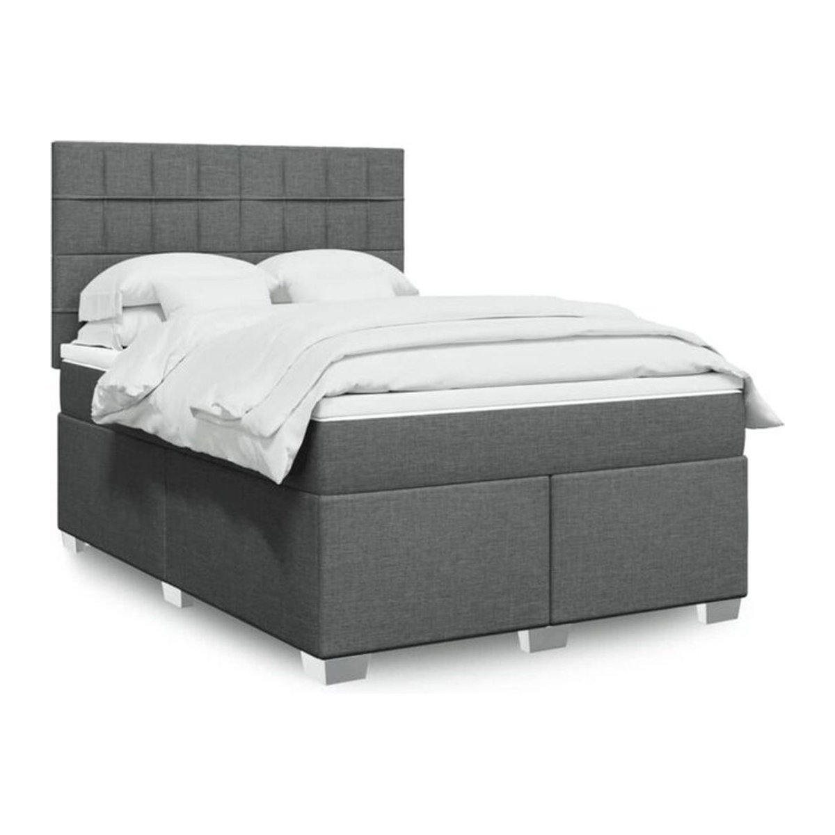 Vidaxl Boxspringbett mit Matratze in Grau und Anthrazit aus Stoff, B/T/H: 140 x 200 cm - Bild 1
