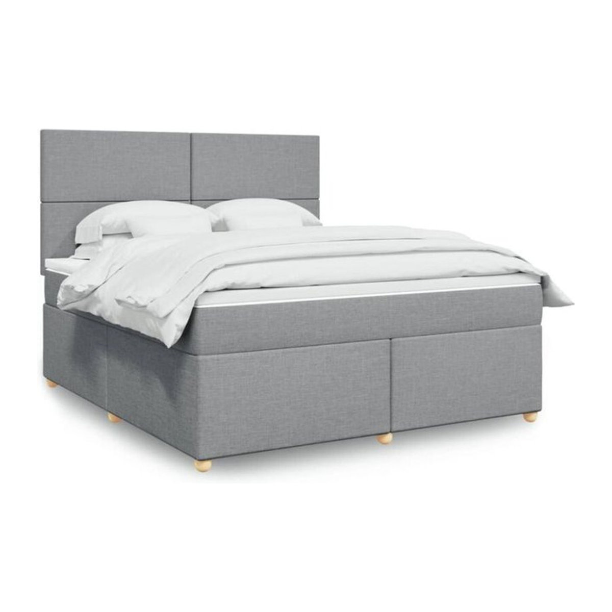 Vidaxl Boxspringbett mit Matratze in Grau und Weiß aus Stoff, B/T: 180 x 200 cm - Bild 1