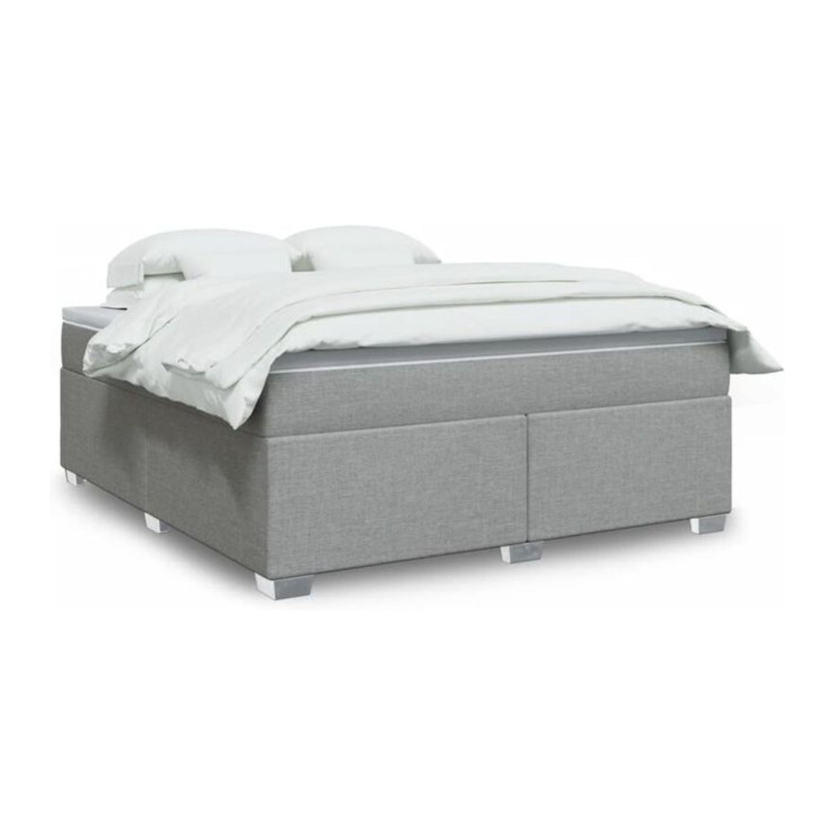 Vidaxl Boxspringbett mit Matratze in Grau und Weiß aus Stoff, B/T: 180 x 200 cm - Bild 1