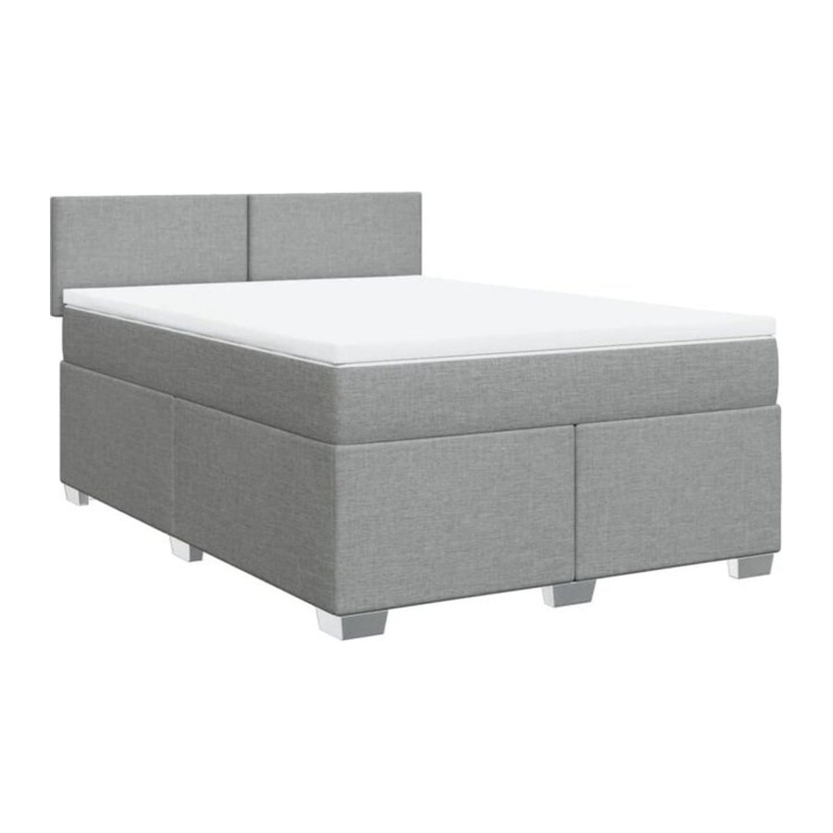 Vidaxl Boxspringbett mit Matratze in Grau und Weiß aus Stoff, B/T/H: 160 x 200 x 100,5 cm - Bild 1