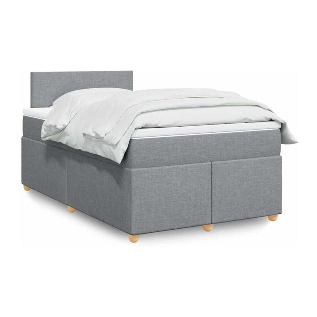 vidaxl Boxspringbett mit Matratze in Grau und Weiß aus Stoff, B/T/H: 190 x 120 x 100,5 cm - Bild 1
