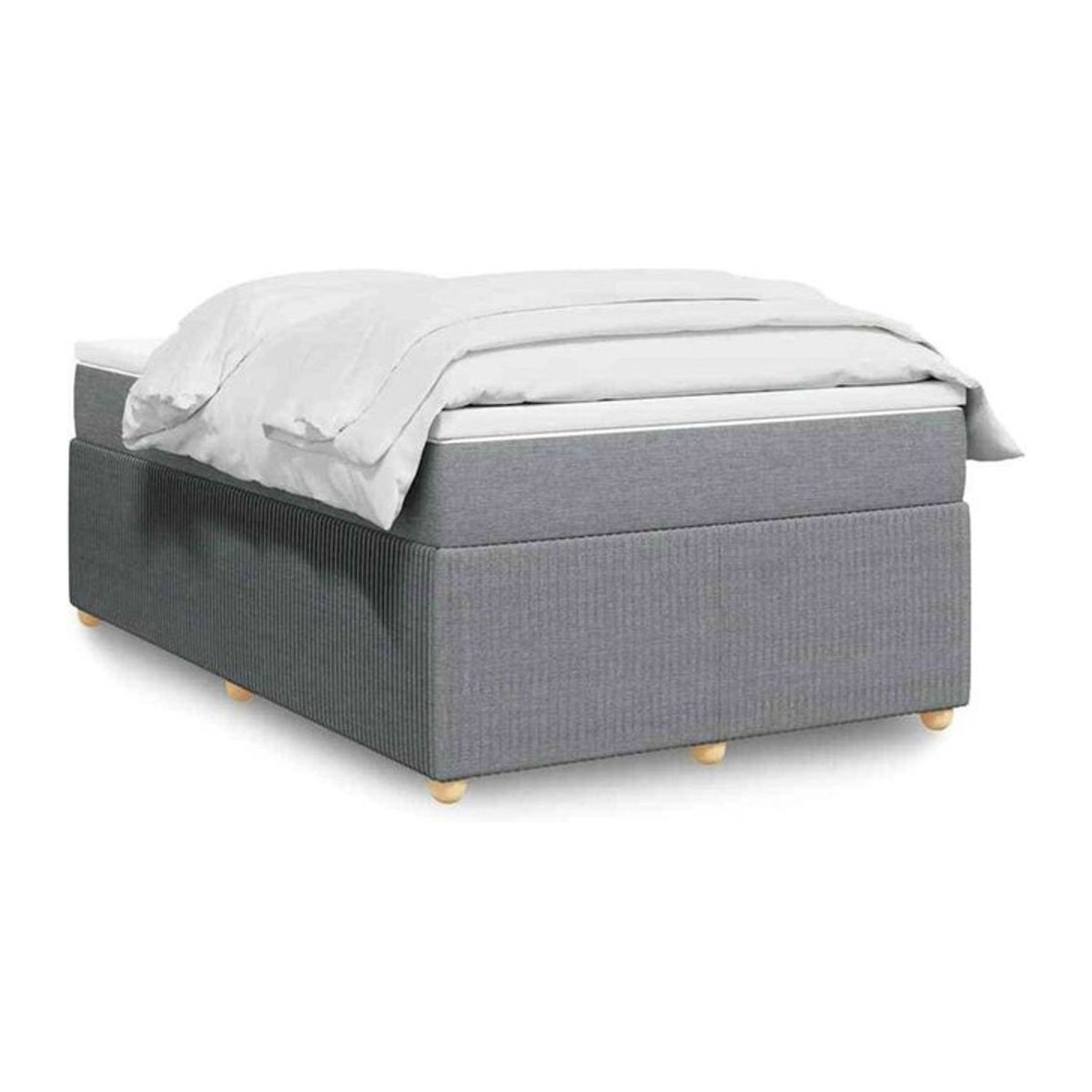 Vidaxl Boxspringbett mit Matratze in Grau und Weiß aus Stoff, B/T/H: 190 x 120 x 46 cm - Bild 1