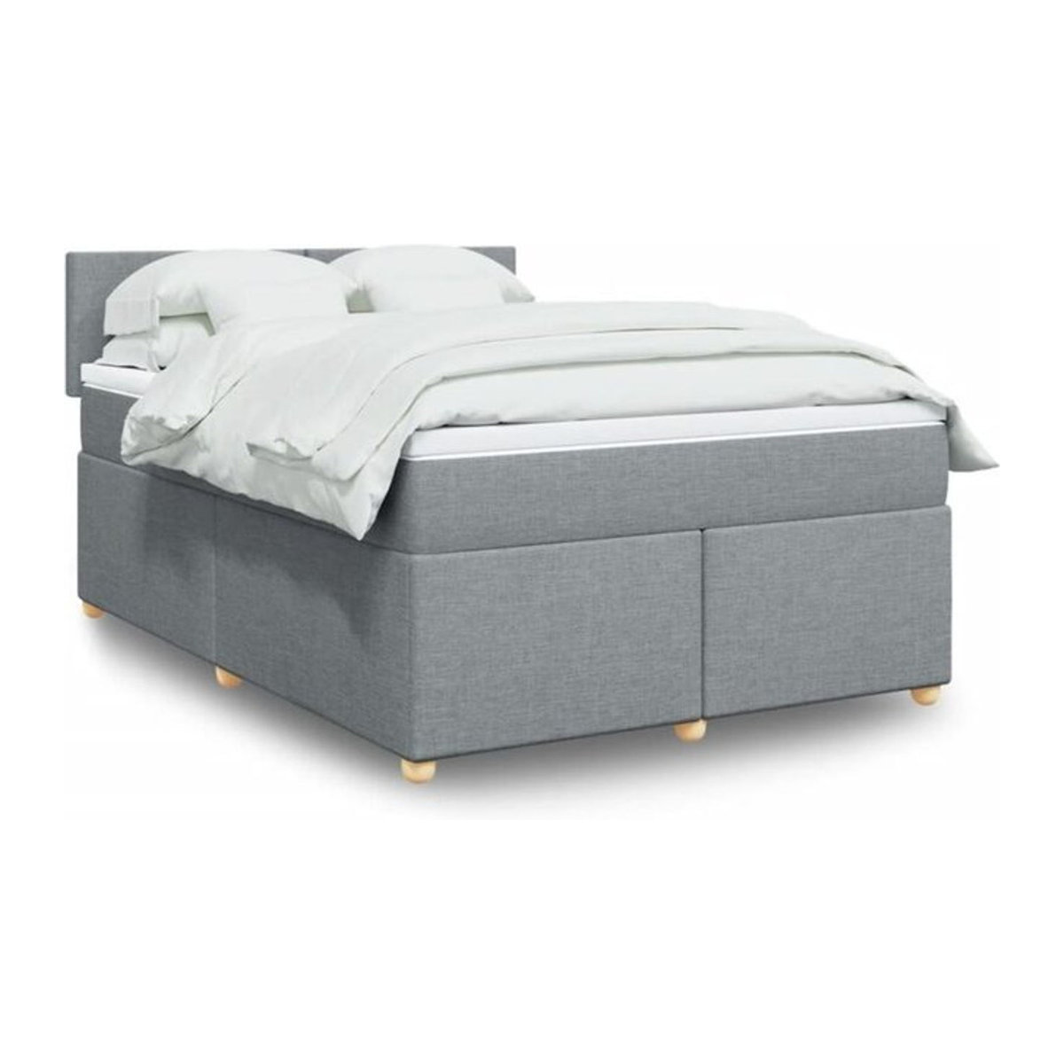 Vidaxl Boxspringbett mit Matratze in Grau und Weiß aus Stoff, B/T/H: 200 x 160 x 100,5 cm - Bild 1