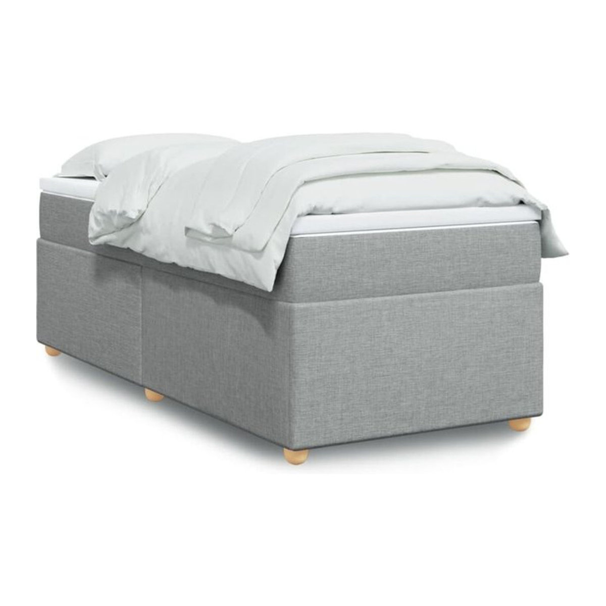 Vidaxl Boxspringbett mit Matratze in Grau und Weiß aus Stoff, B/T/H: 80 x 200 x 46 cm - Bild 1