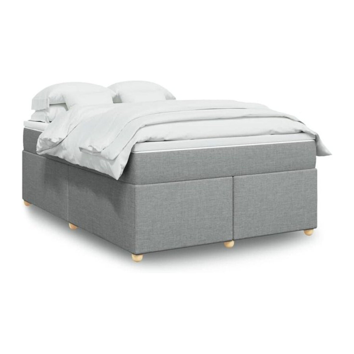 Vidaxl Boxspringbett mit Matratze in Grau und Weiß aus Stoff, Modernes Design, B/T/H: 160 x 200 x 46 cm - Bild 1