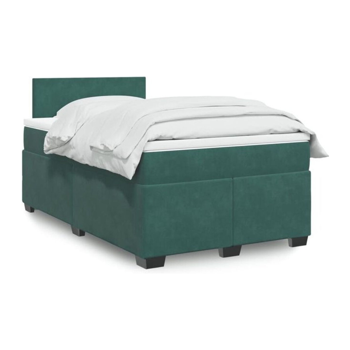 Vidaxl Boxspringbett mit Matratze in Grün aus Samt, B/T/H: 120 x 190 x 100,5 cm - Bild 1
