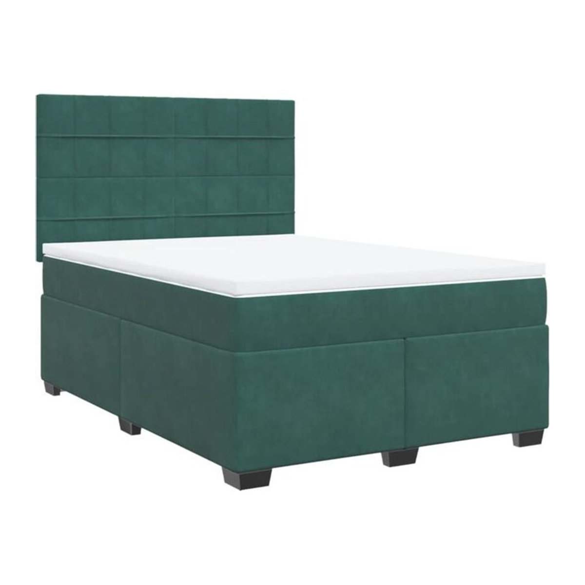 Vidaxl Boxspringbett mit Matratze in Grün aus Samt, B/T/H: 140 x 200 cm - Bild 1