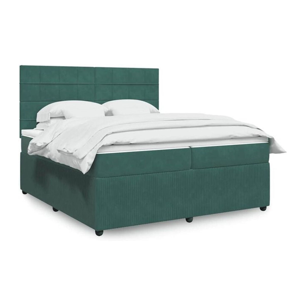 Vidaxl Boxspringbett mit Matratze in Grün aus Samt, B/T/H: 200 x 200 x 150,5 cm - Bild 1