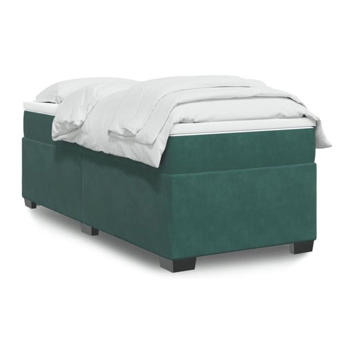 Vidaxl Boxspringbett mit Matratze in Grün aus Samt, B/T/H: 90 x 190 x 71 cm - Bild 1
