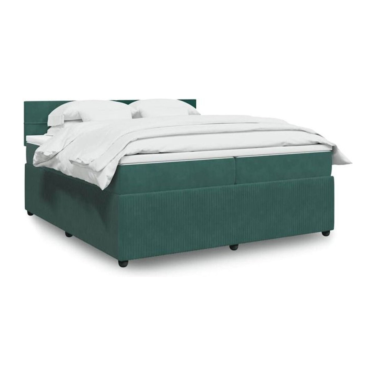 Vidaxl Boxspringbett mit Matratze in Grün aus Samt, Modernes Design, B/T: 200 x 200 cm - Bild 1