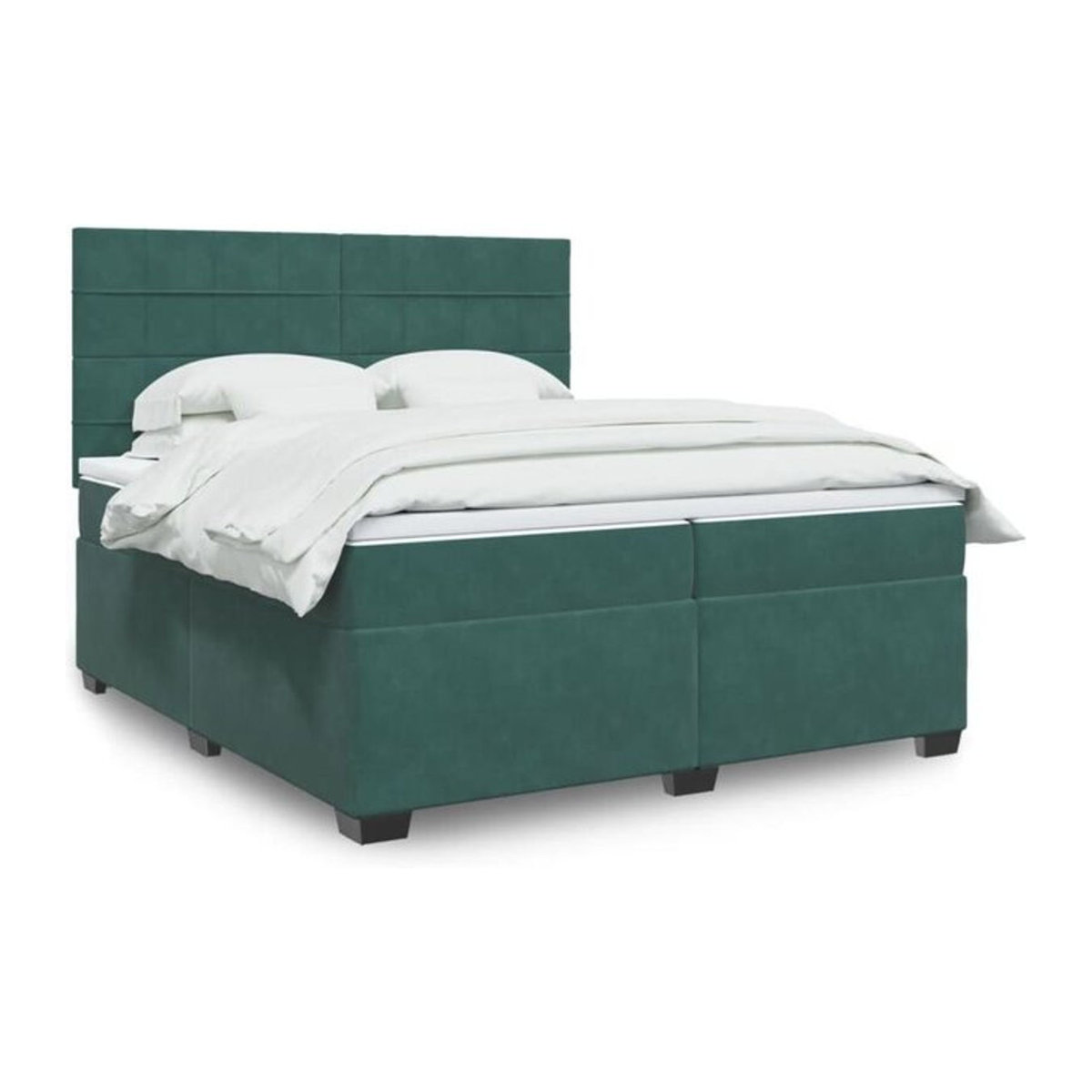 Vidaxl Boxspringbett mit Matratze in Grün aus Samt, Modernes Design, B/T/H: 200 x 200 x 150,5 cm - Bild 1