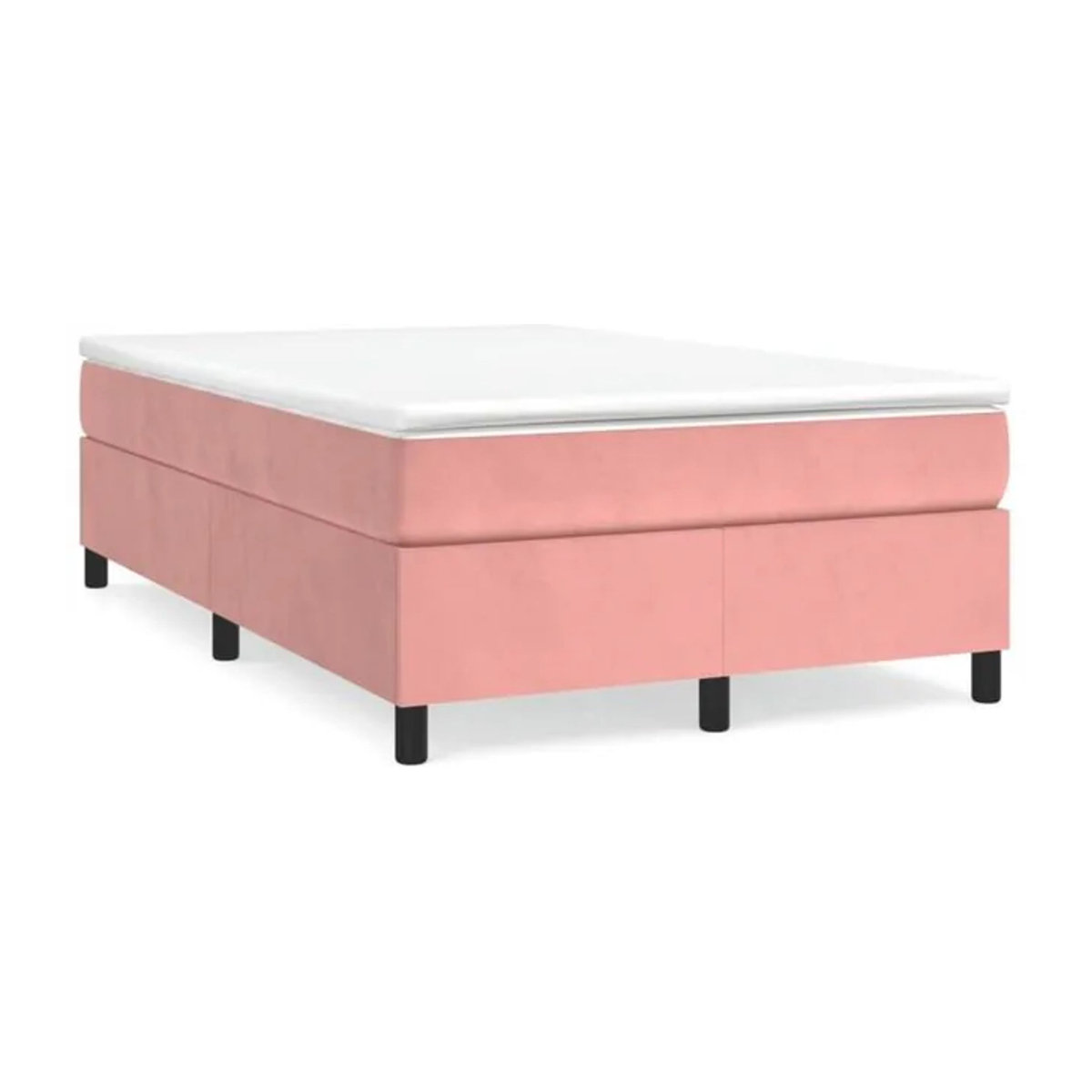 Vidaxl Boxspringbett mit Matratze in Rosa aus Samt, B/B: 120 x 190 cm - Bild 1