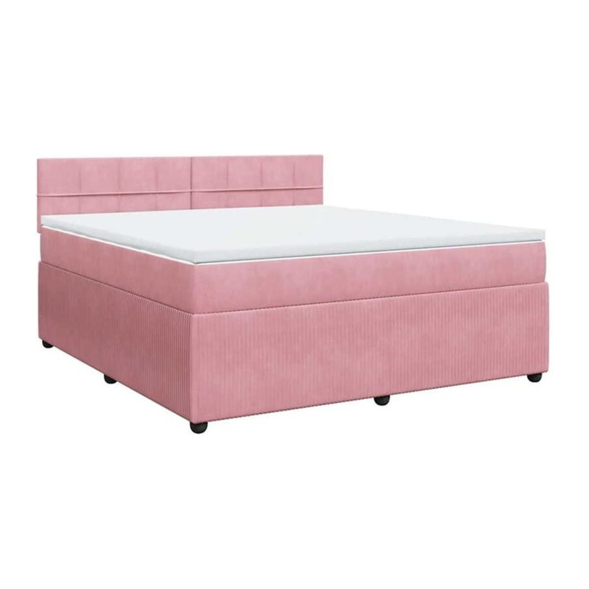 Vidaxl Boxspringbett mit Matratze in Rosa aus Samt, B/T/H: 180 x 200 x 100,5 cm - Bild 1