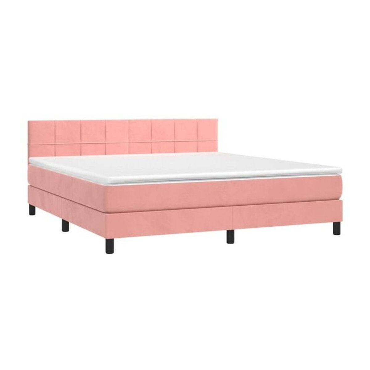 Vidaxl Boxspringbett mit Matratze in Rosa aus Samt, B/T/H: 180 x 200 x 78 cm - Bild 1
